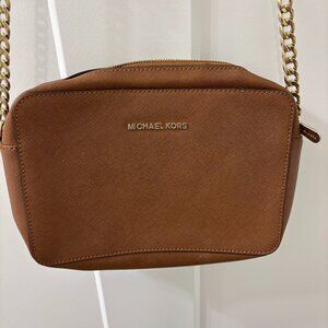 Michael Kors Leather Crossbody- Brown